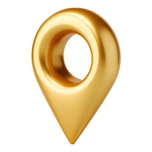 Gold 3D location pin icon representing Level 6 Google Maps Local Guide for Belgrade